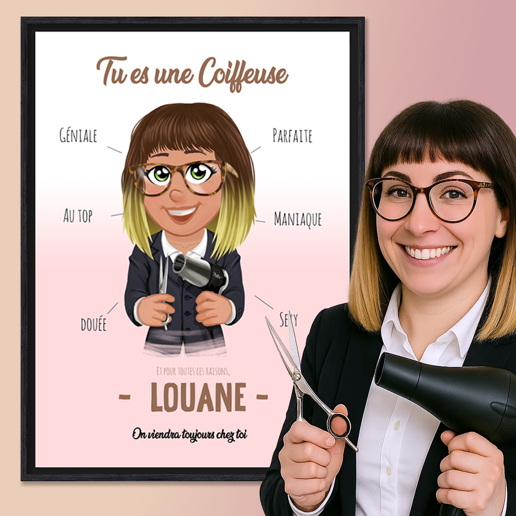 personalisiertes Poster Beruf- Friseurin-Geschenk Dekoration für Friseursalons