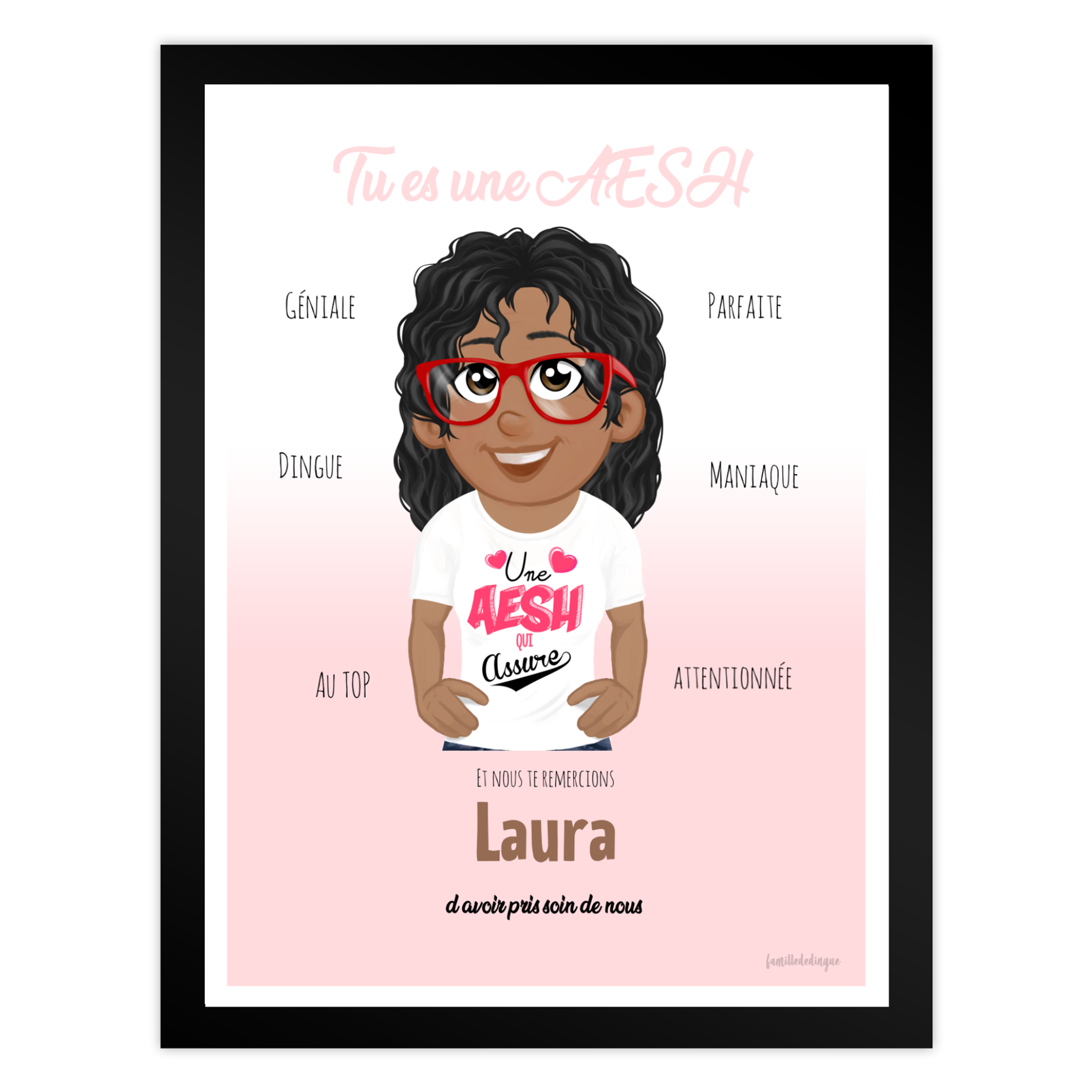  Personalisierte Integrationshelfer-Illustration mit Avatar, Titel, Namen und Farbverlauf-Hintergrund