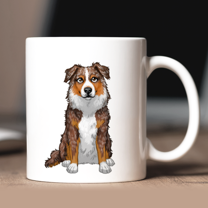 Personalisierte Australian Shepherd Tasse mit Avatar und Text