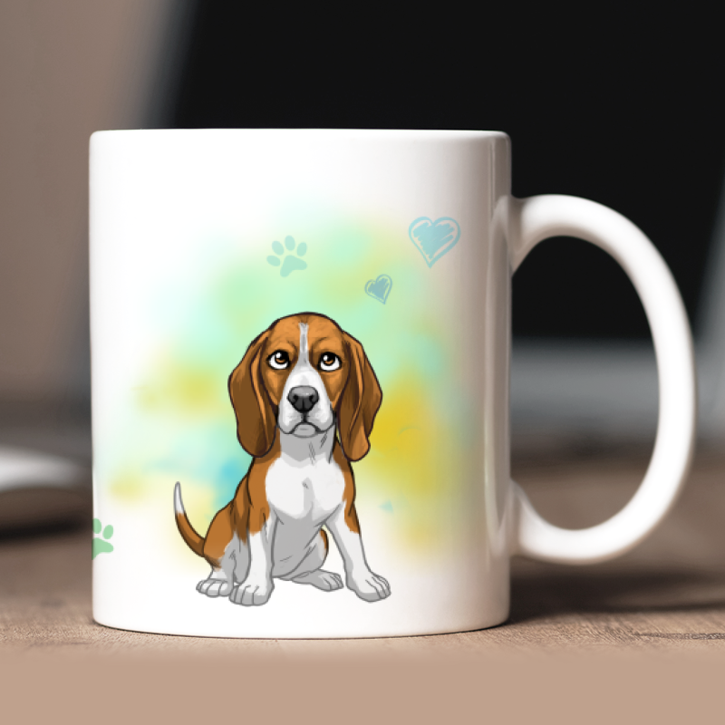 Personalisierte Beagle Tasse mit Avatar und Text