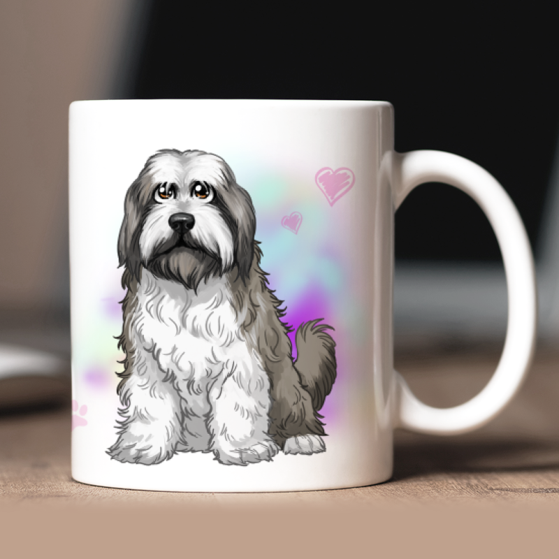 Personalisierte Bearded Collie Tasse mit Avatar und Text