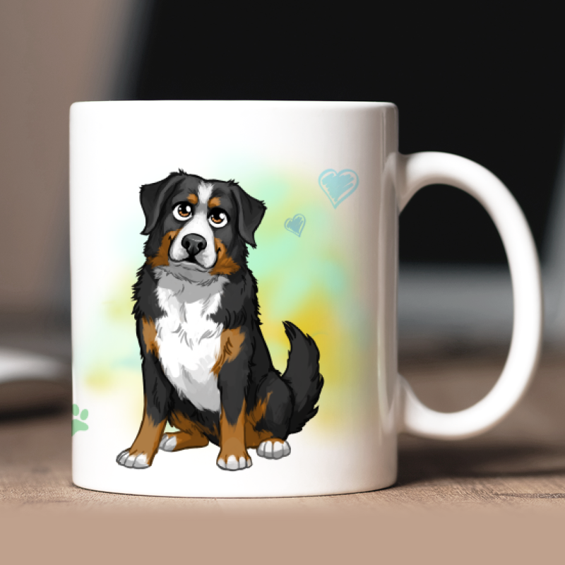 Personalisierte Berner Sennenhund Tasse mit Avatar und Text