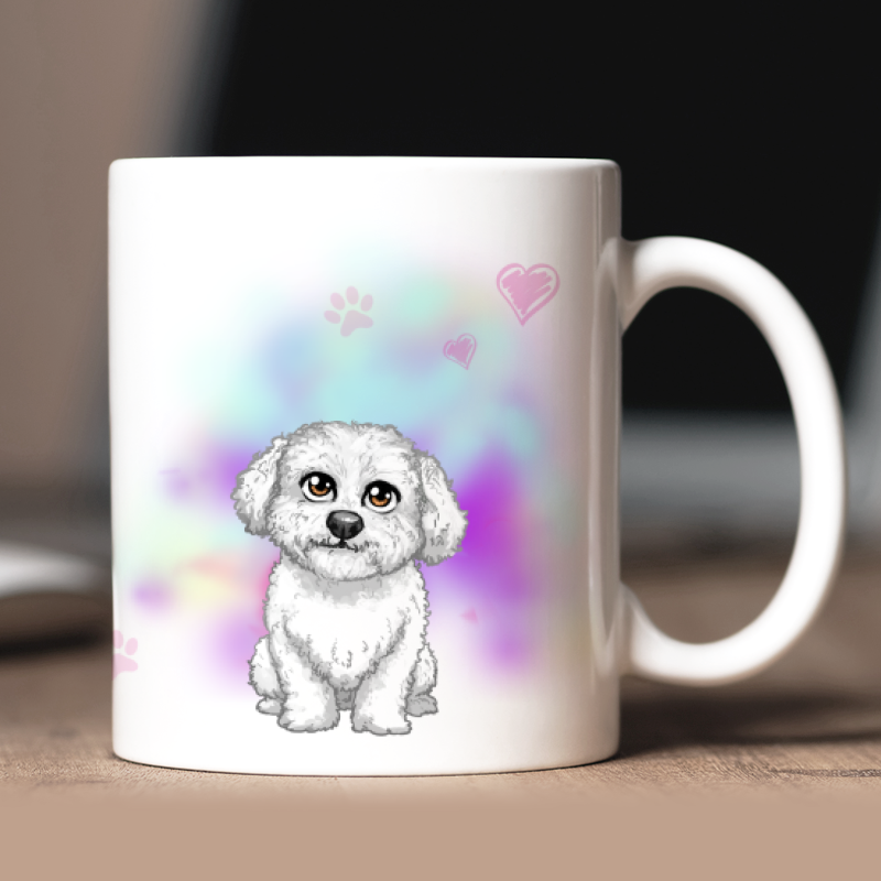 Personalisierte Bichon Frisé Tasse mit Avatar und Text