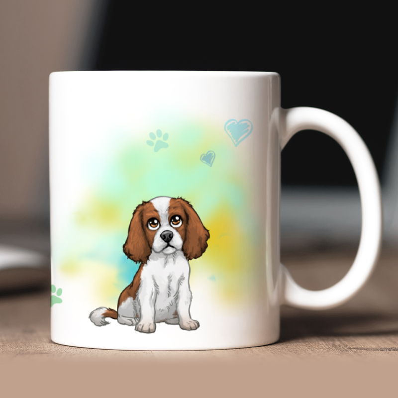 Personalisierte Cavalier King Charles Tasse mit Avatar und Text