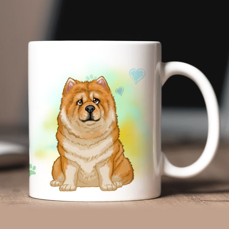 Personalisierte Chow-Chow Tasse mit Avatar und Text