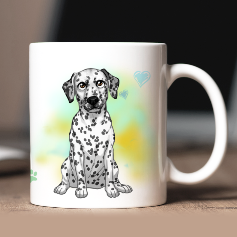 Personalisierte Dalmatiner Tasse mit Avatar und Text
