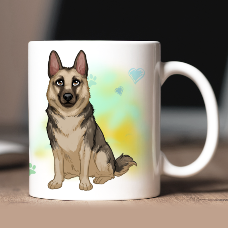Personalisierte Deutscher Schäferhund Tasse mit Avatar und Text