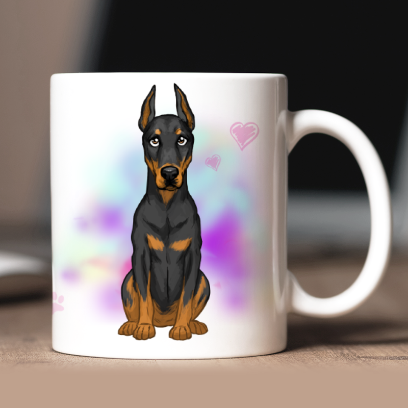 Personalisierte Dobermann Tasse mit Avatar und Text