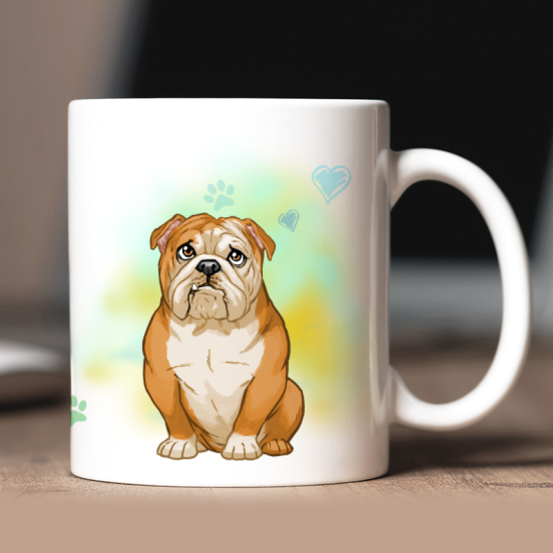 Personalisierte Englische Bulldogge Tasse mit Avatar und Text