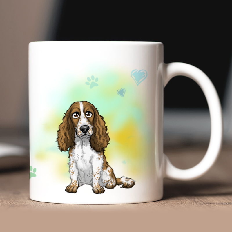 Personalisierte Englischer Cocker Tasse mit Avatar und Text