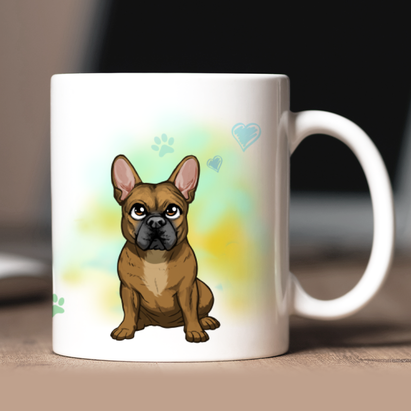 Personalisierte Französische Bulldogge Tasse mit Avatar und Text