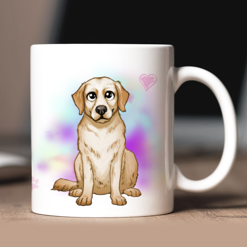 Personalisierte Golden Retriever Tasse mit Avatar und Text