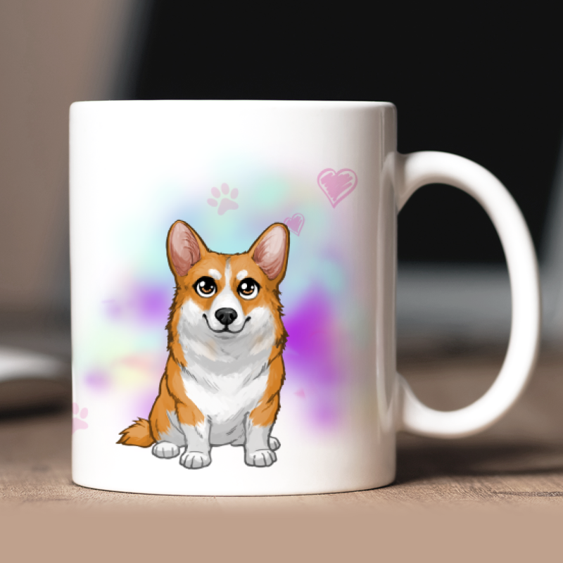 Personalisierte Pembroke Welsh Corgi Tasse mit Avatar und Text