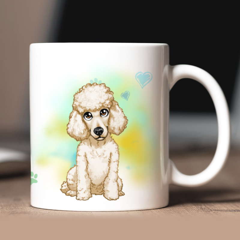Personalisierte Pudel Tasse mit Avatar und Text