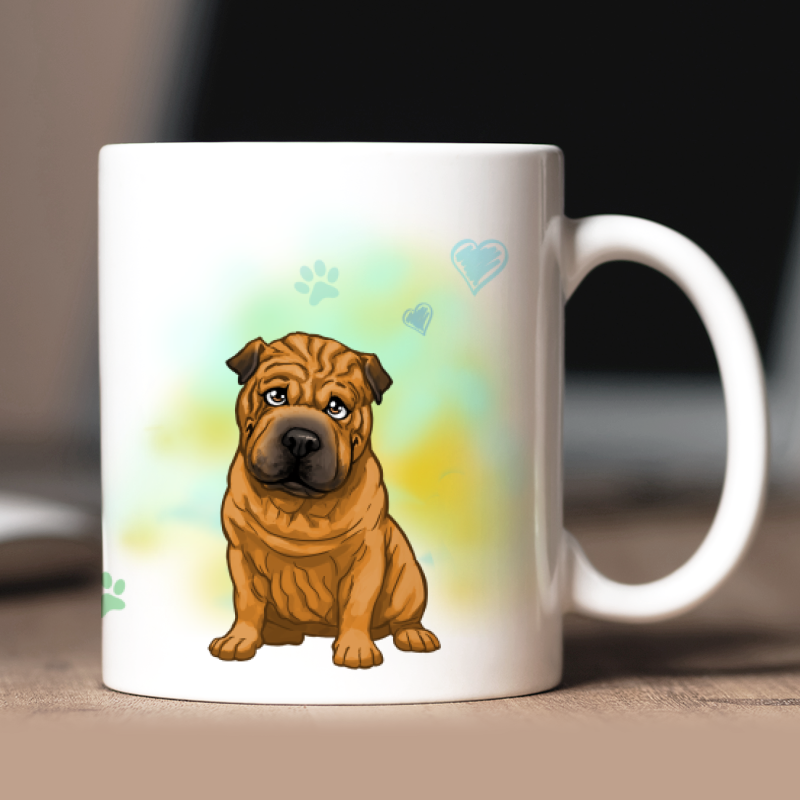 Personalisierte Sharpei Tasse mit Avatar und Text
