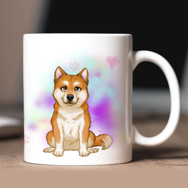 Personalisierte Shiba Inu Tasse mit Avatar und Text