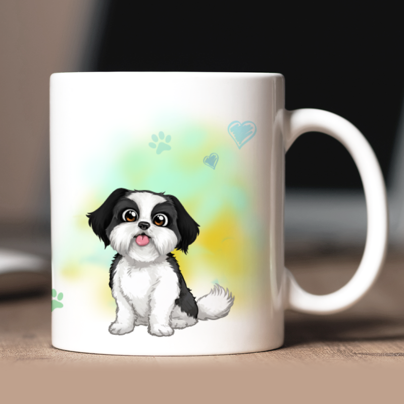 Personalisierte Shih-tzu affie Tasse mit Avatar und Text