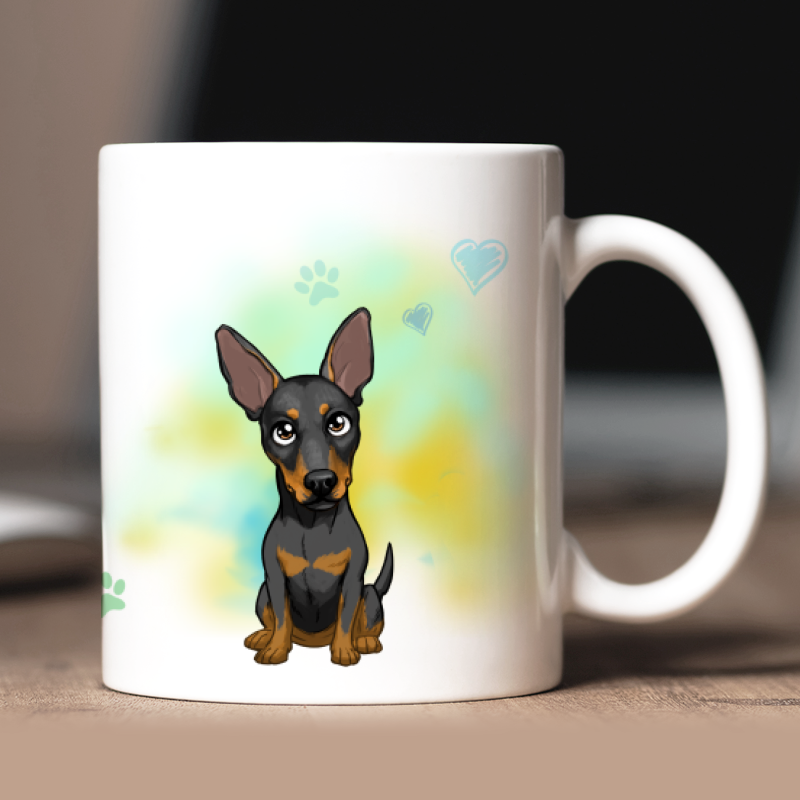 Personalisierte Zwergpinscher  Tasse mit Avatar und Text