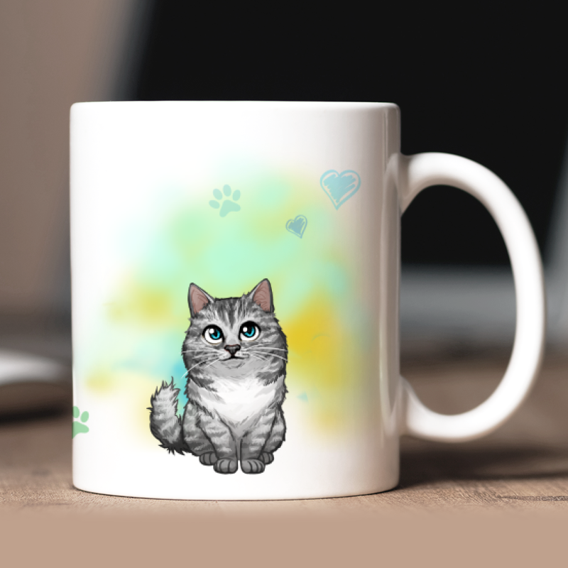 Personalisierte Langhaar-Munchkin Kurzhaar Tasse mit Avatar und Text