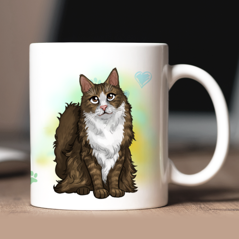 Personalisierte Norwegische Waldkatze Kurzhaar Tasse mit Avatar und Text