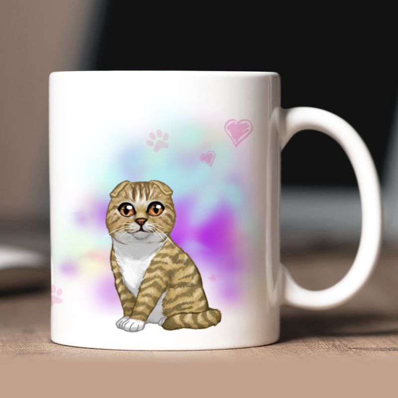 Personalisierte Scottish Fold Kurzhaar Tasse mit Avatar und Text