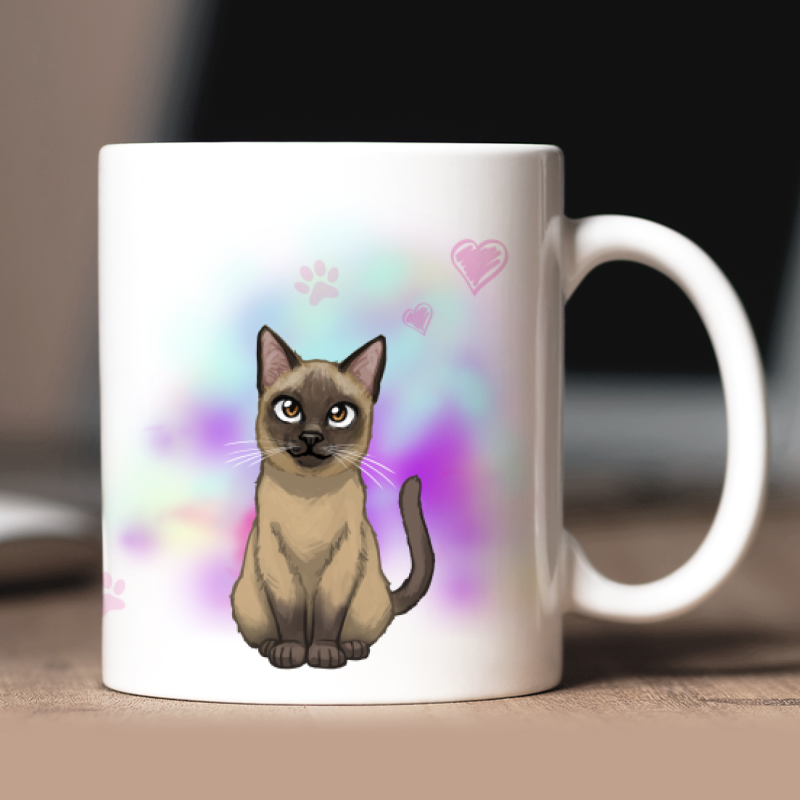 Personalisierte Thai oder Thaikatze Kurzhaar Tasse mit Avatar und Text