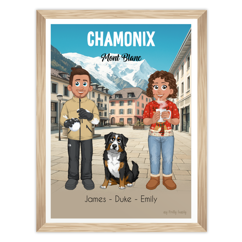 Personalisierte Chamonix-Mont-Blanc-Poster – Individuelles Reiseplakat