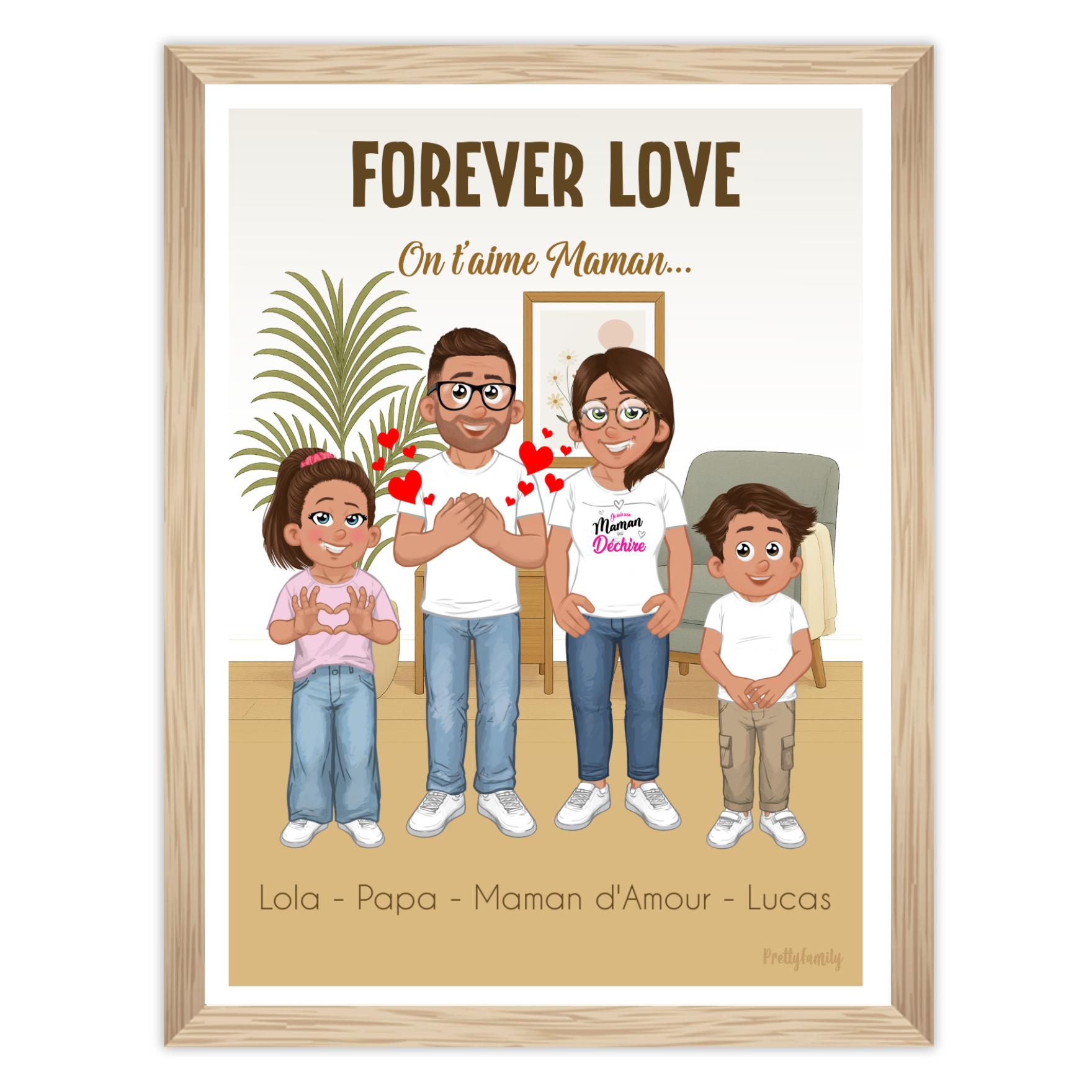 Personalisiertes Familienposter zum Muttertag – individuelle Avatare und Hintergründe