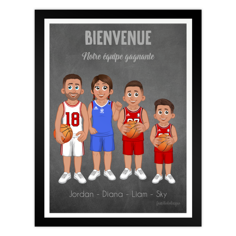 Personalisiertes Basketball-Familienposter