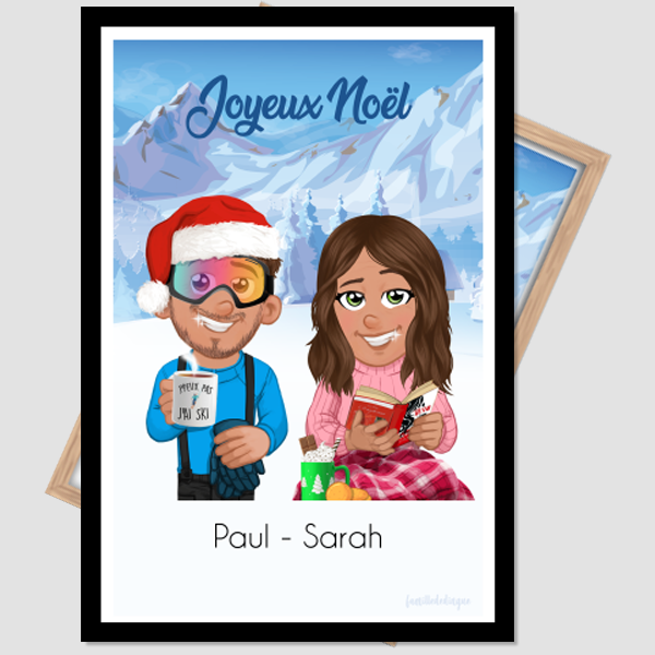 Personalisierte Paar-Poster – Frohe Weihnachten