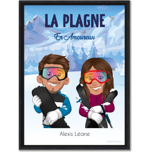 Personalisierte Paar-Ski-Poster